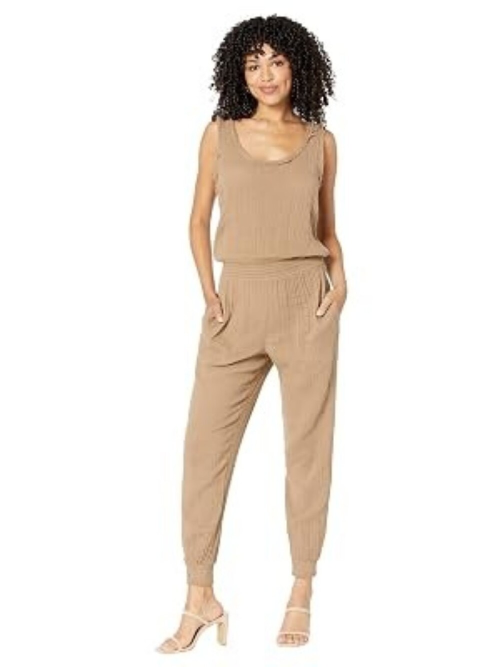 Michael Stars Tobi Gauze Jumpsuit with Fringe Trim XS